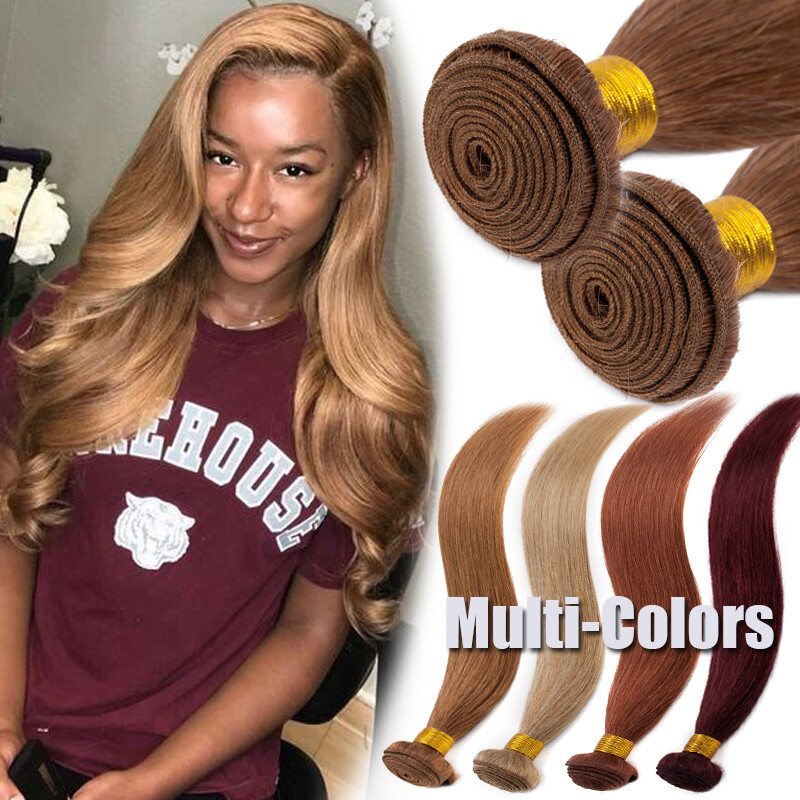 Peruvian Sew In Virgin Human Hair Extensions Weft Weave 3Bundles/300G BLONDE US