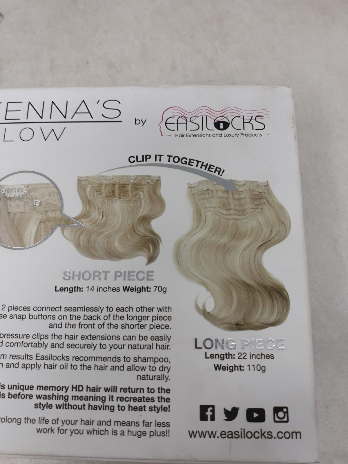 MEGAN MCKENNA’S BOUNCY BLOW BY EASILOCKS 2-IN-1 HAIR 14″ 70G 22″ 110G ASH BLONDE