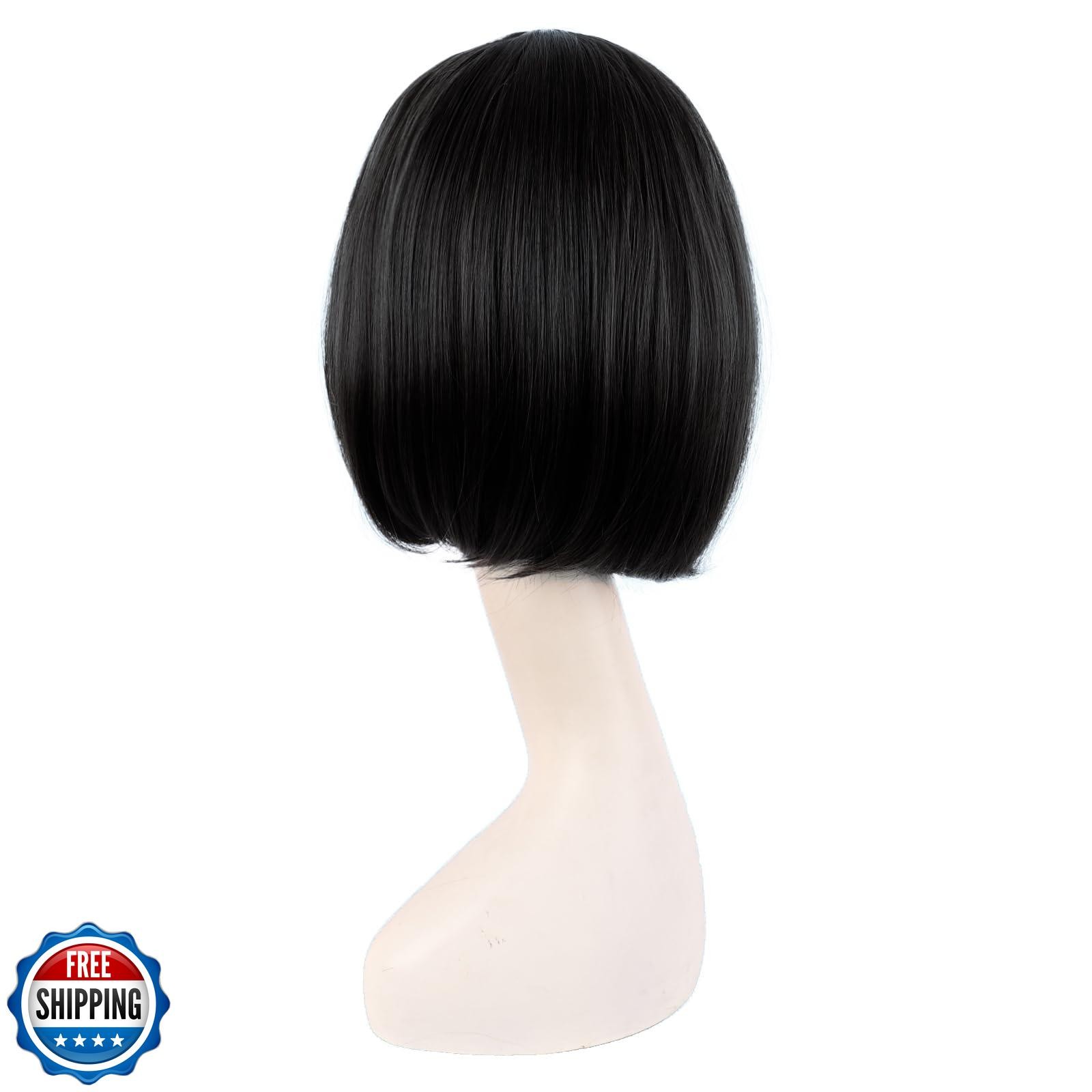 MapofBeauty 12 Inch/30 cm Fashion Unisex Short Straight Beauty Wig (Black Bro
