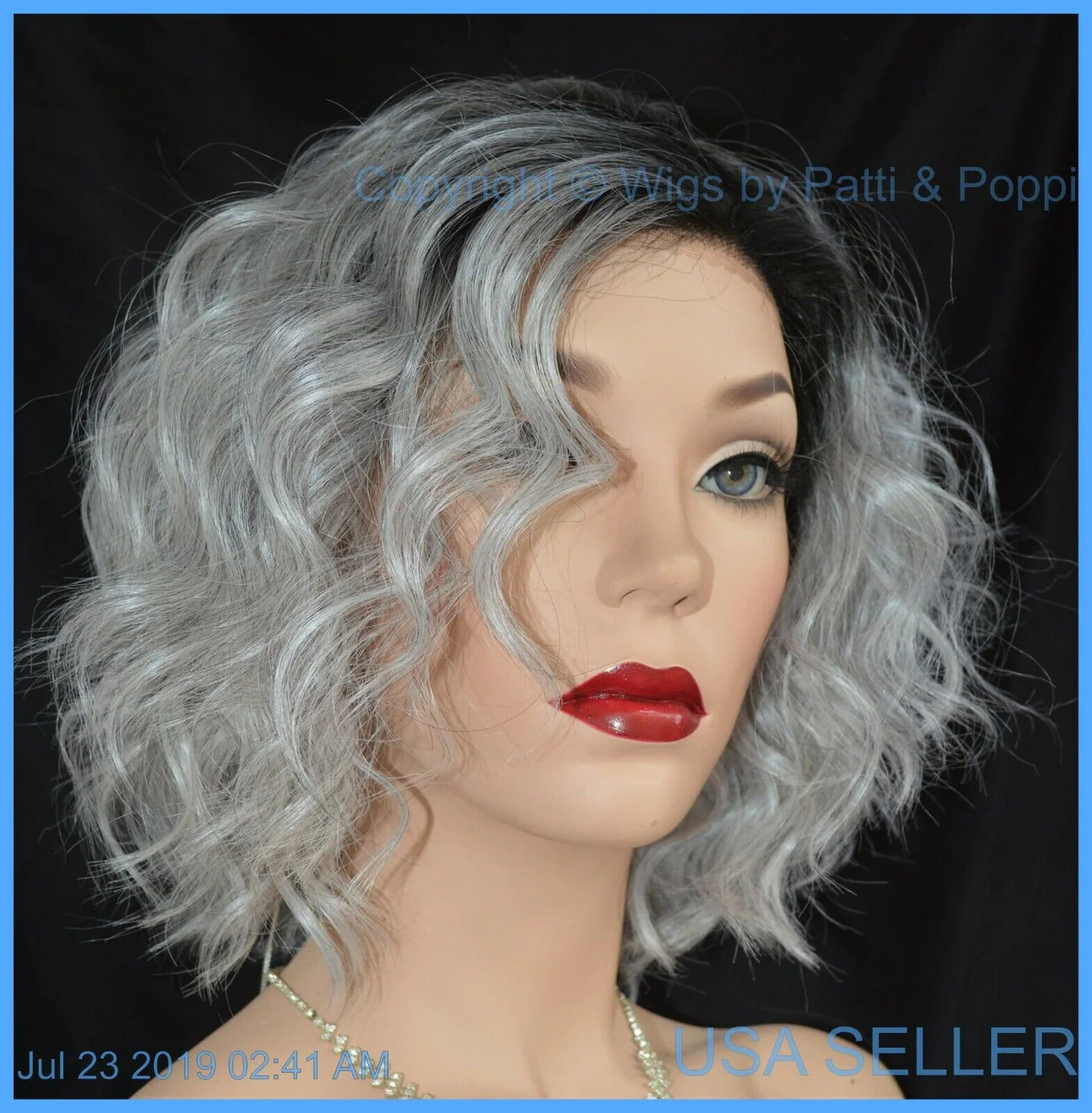 ATTITUDE RENE OF PARIS Orchid Wigs – LACE FRONT – New WAVY SILVER MIST ROOTED