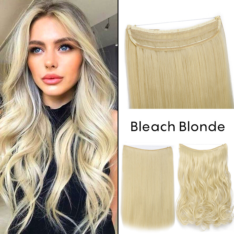 One Piece Hidden Invisible Wire In Hair Extensions Natural as Human & Nano Ring