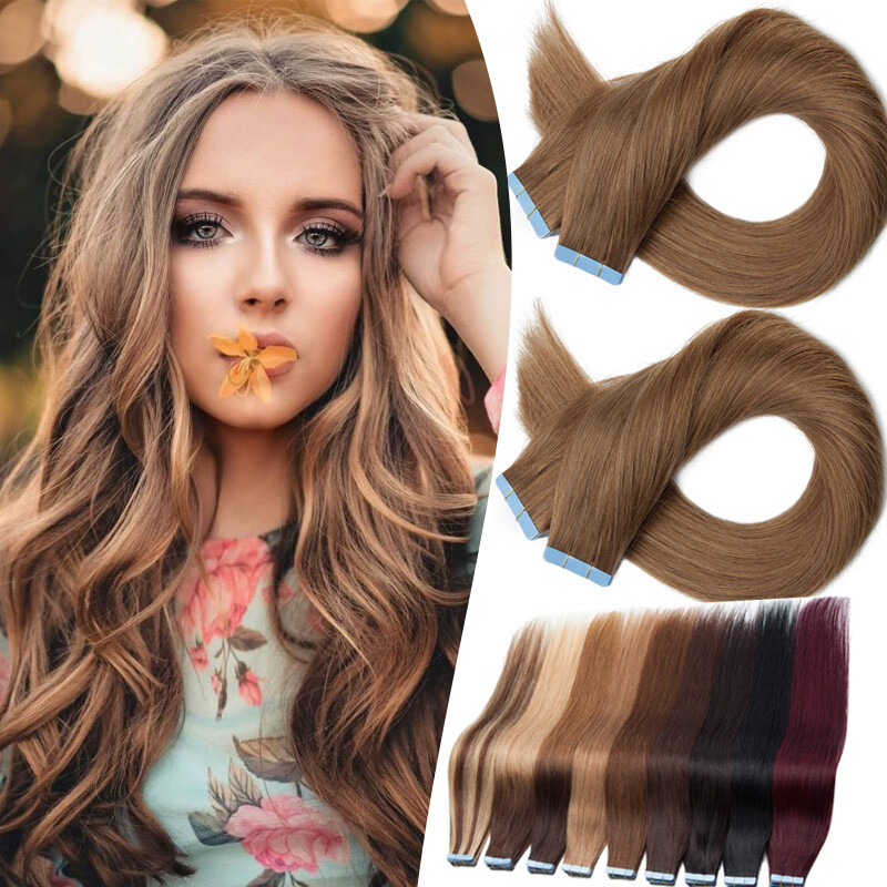 150G Real Thick Tape In /On Human Hair Extensions Real Full Head Skin Weft 60pcs
