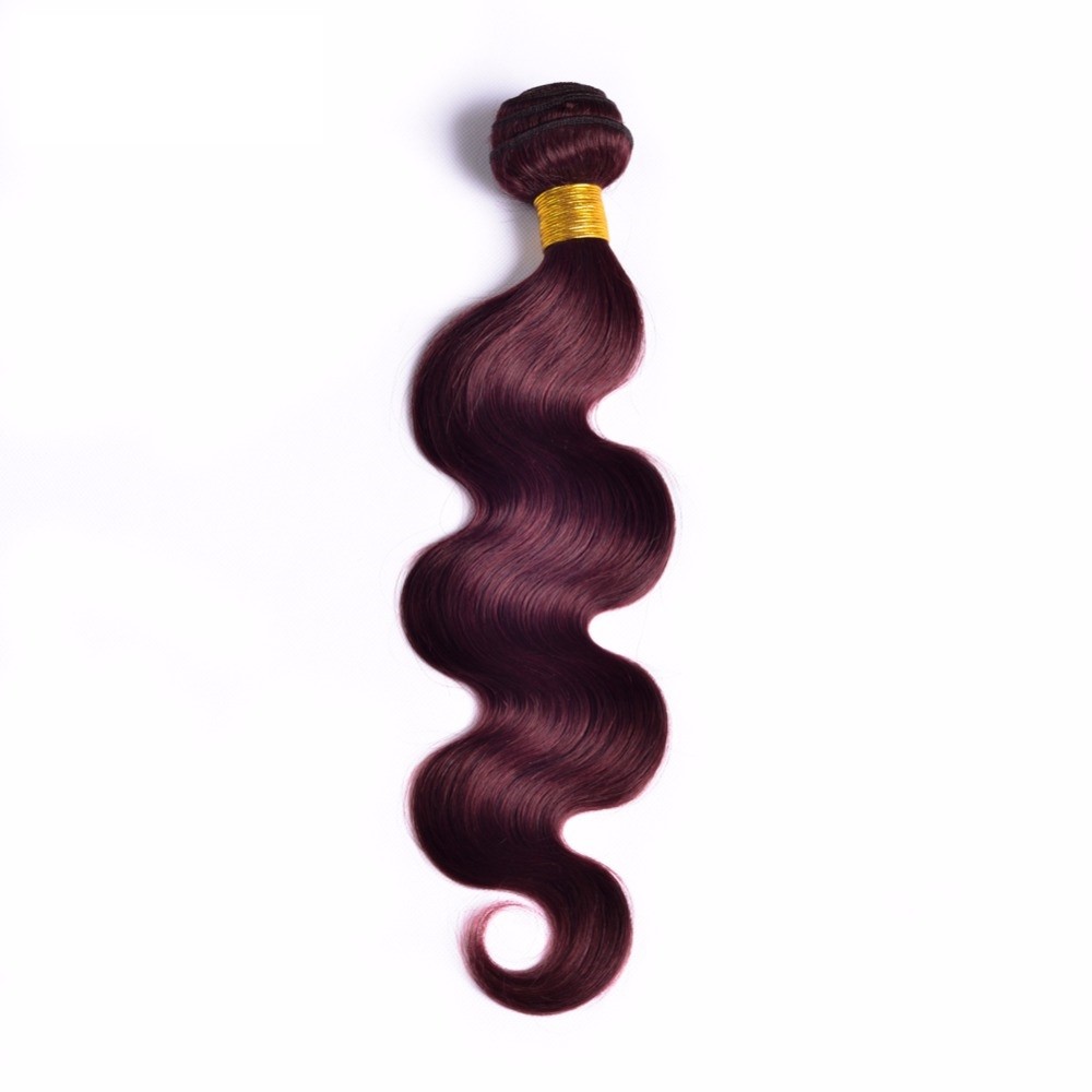 Burgundy Body Wave Wavy Sew In Hair Weave 100 Human Extension Ali One Bundle