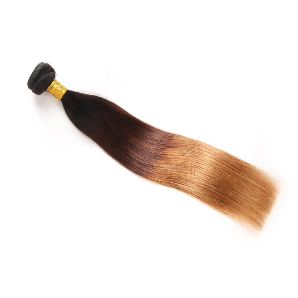 Straight Sew In Hair Weave Extension 100 Human Brown/Copper #4/30 One Ali Bundle