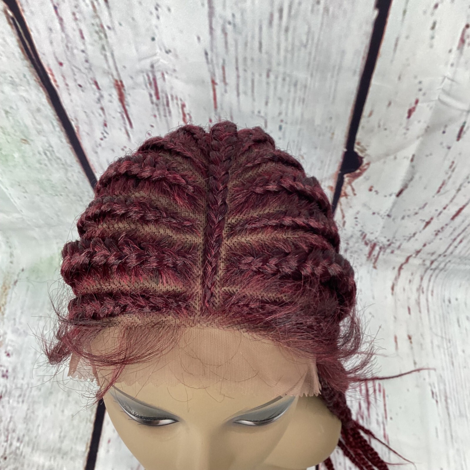 Larissa TT1B/Burgundy 26” Insta-braid Braided Lace Front Wig New Synthetic