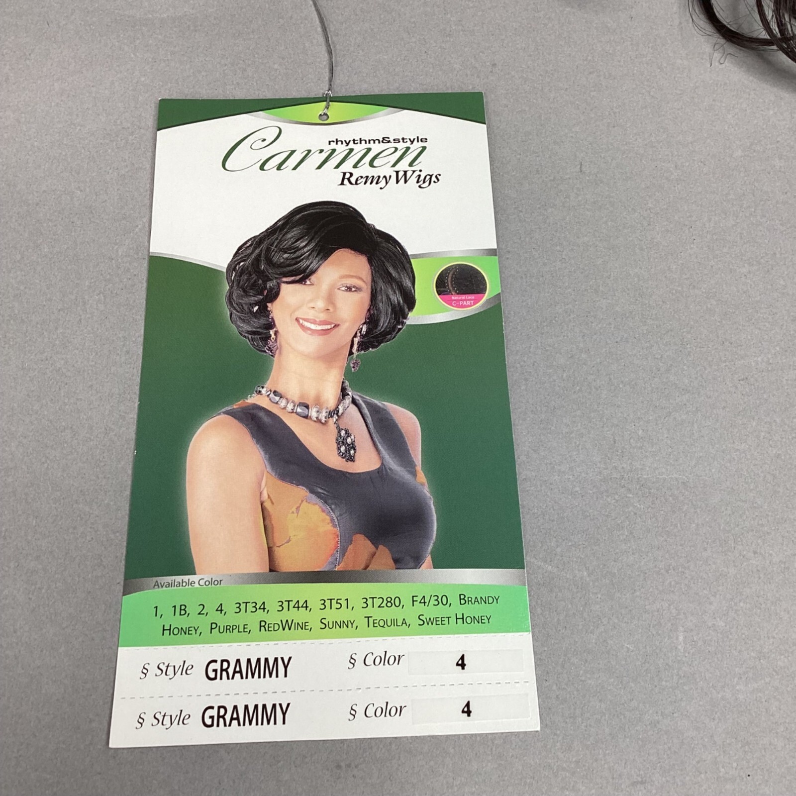Grammy #4 Feather Bob Wig Dark Brown Lace C-Part Synthetic Classic