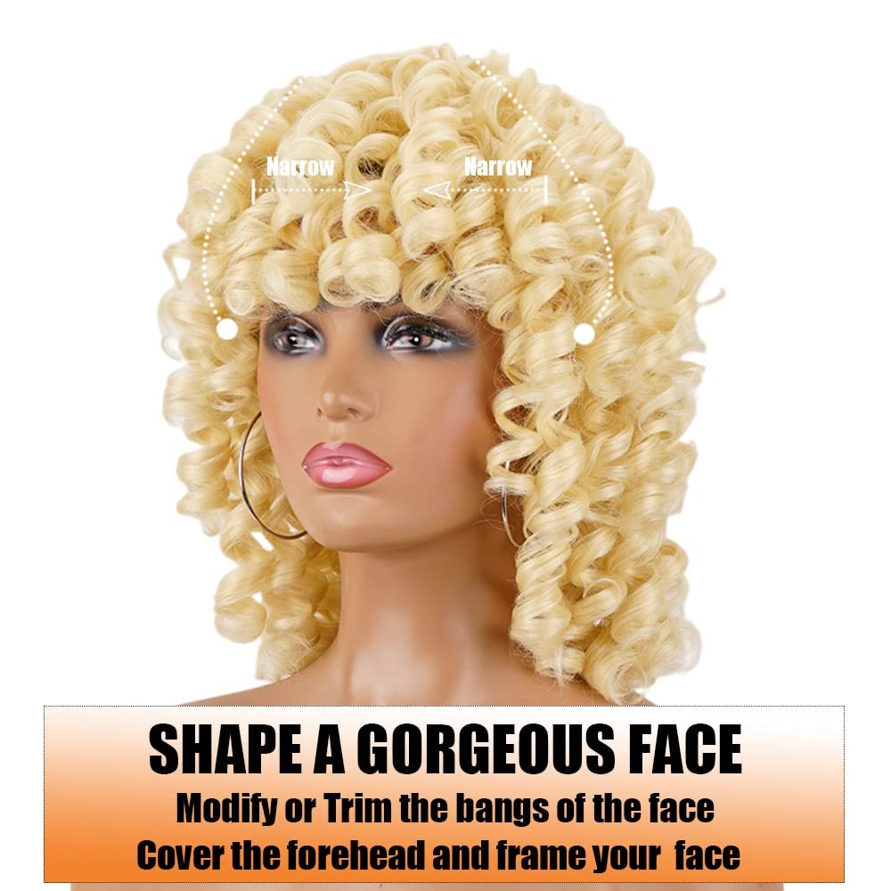 Short Loose Curly Wigs Heat Resistant Fiber Fluffy Weave Curl Afro Synthetic …
