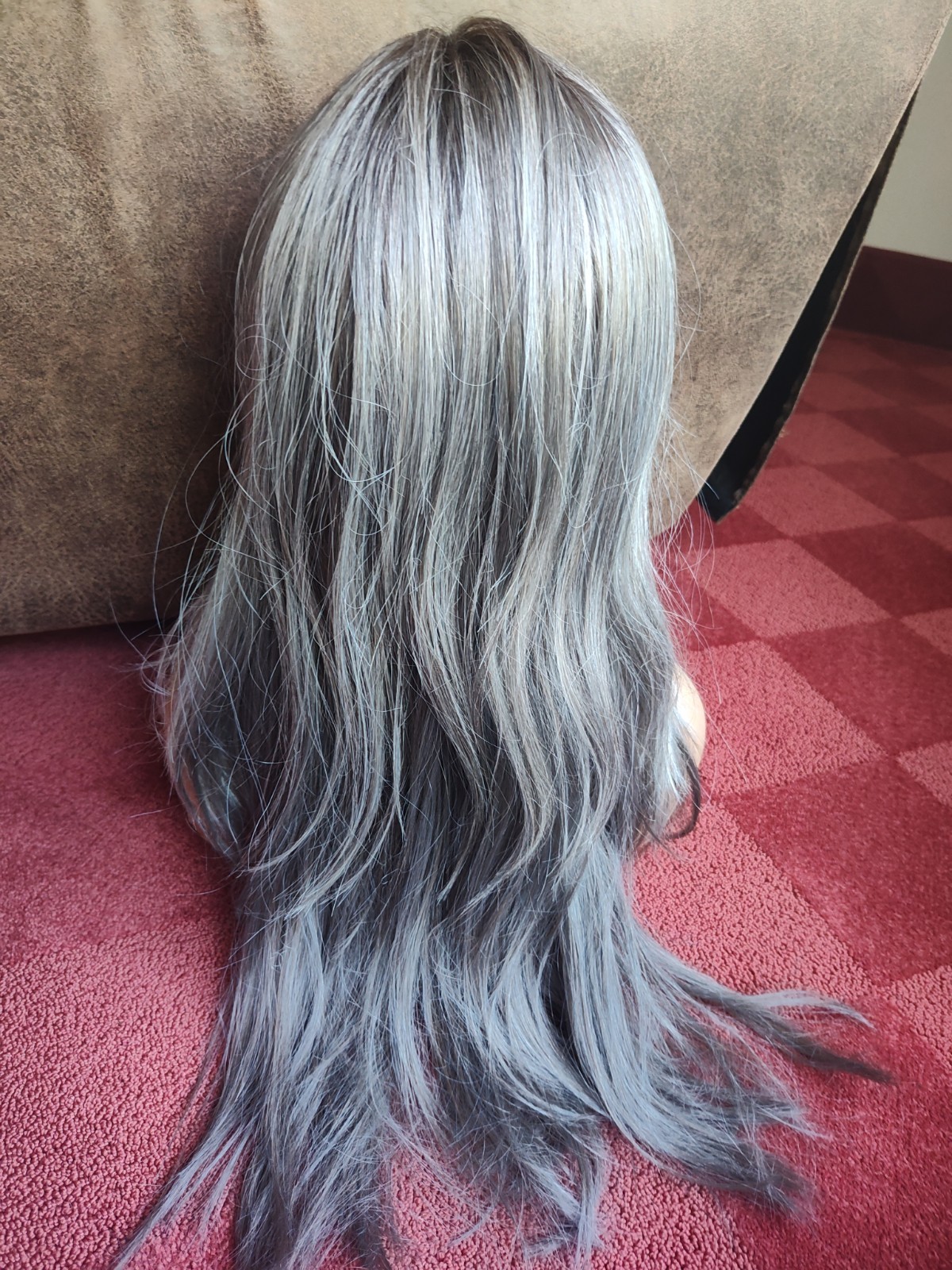 Wigs For Every Woman Exclusive Grey Long Layered Heat Friendly Synthetic Wig