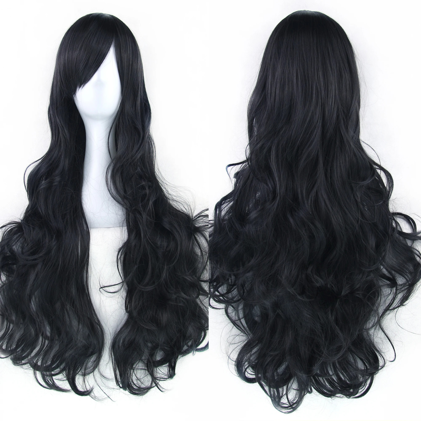 Soowee Curly Long Synthetic Green Wig Pink Black Party Cosplay Wigs Women