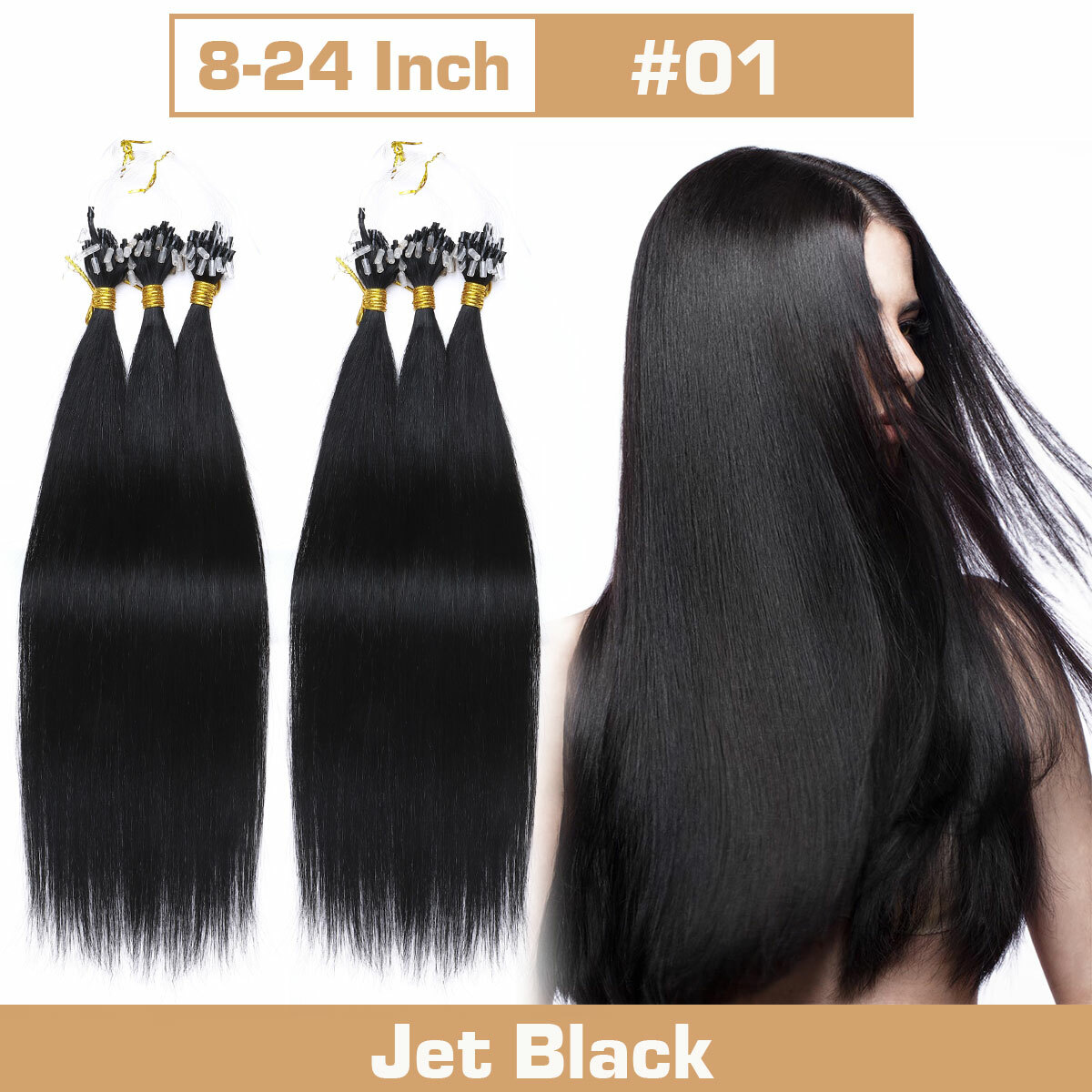 CLEARANCE Micro Loop Ring Beads Remy Human Hair Extensions Nano Tips 200G THICK