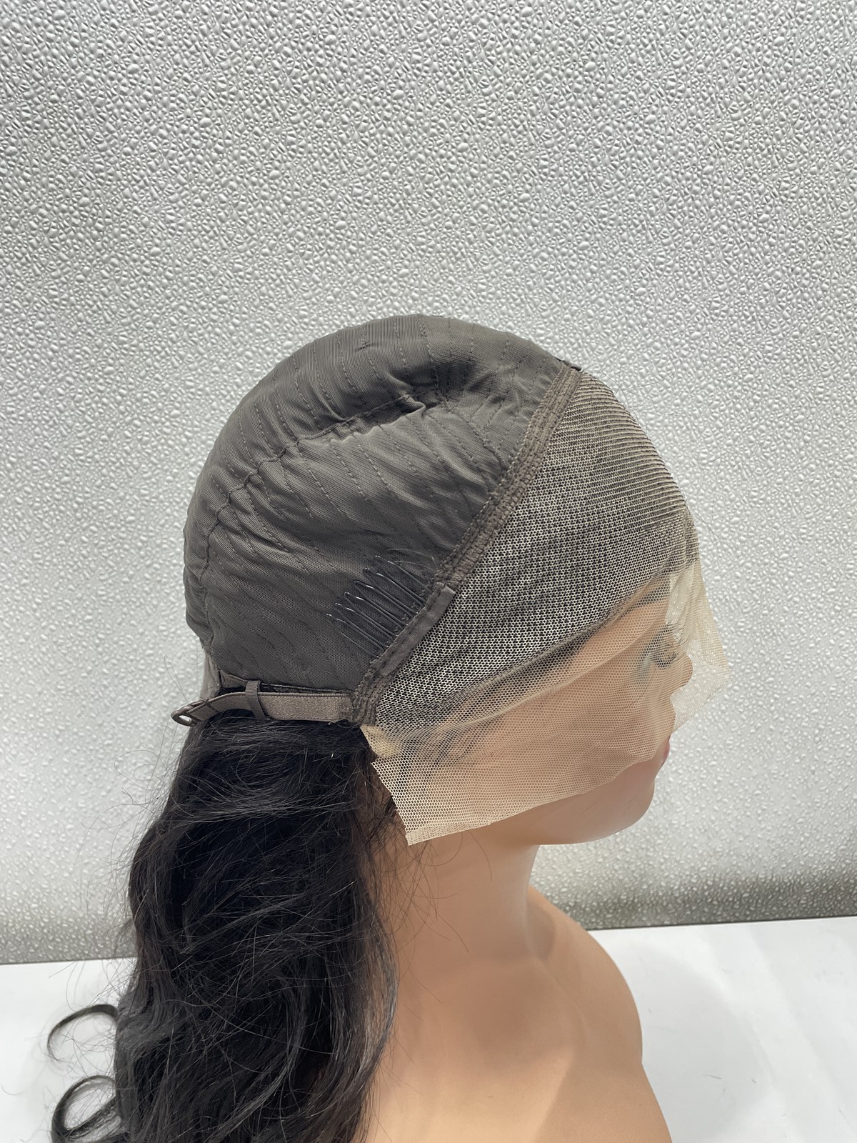Natural Black Human Hair Blend Lace Front Glueless Wig, 24″