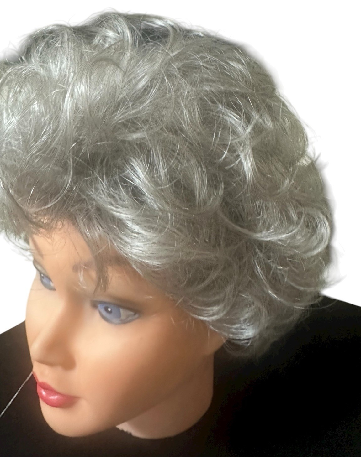 TWC Basic Wig VIOLET PETITE Color #56 GRAY Short Length Layered Curls NO BOX