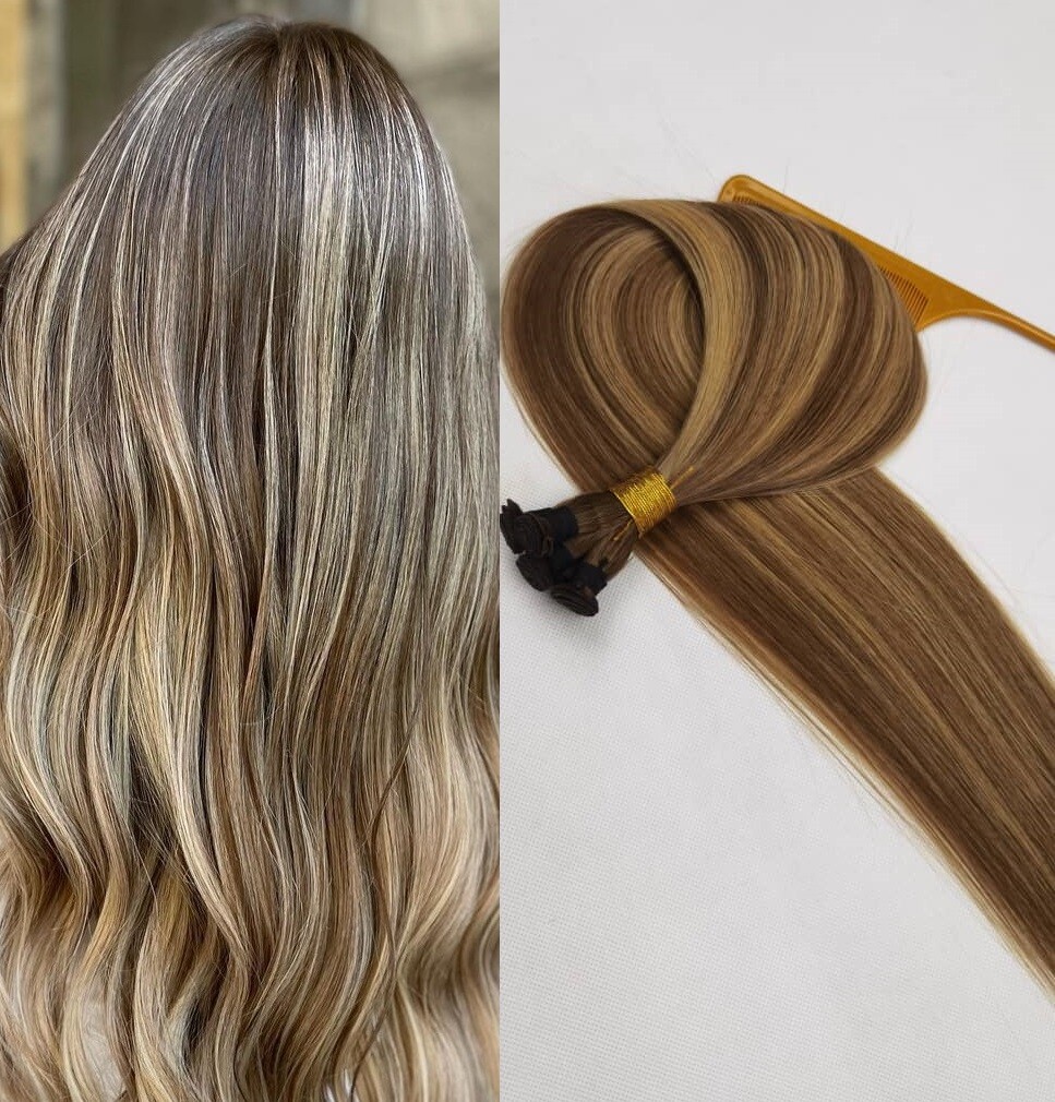 18″, 20″, 22″ Hand-Tied Weft, 100 grams, Human Remy Hair Extensions #B4/20