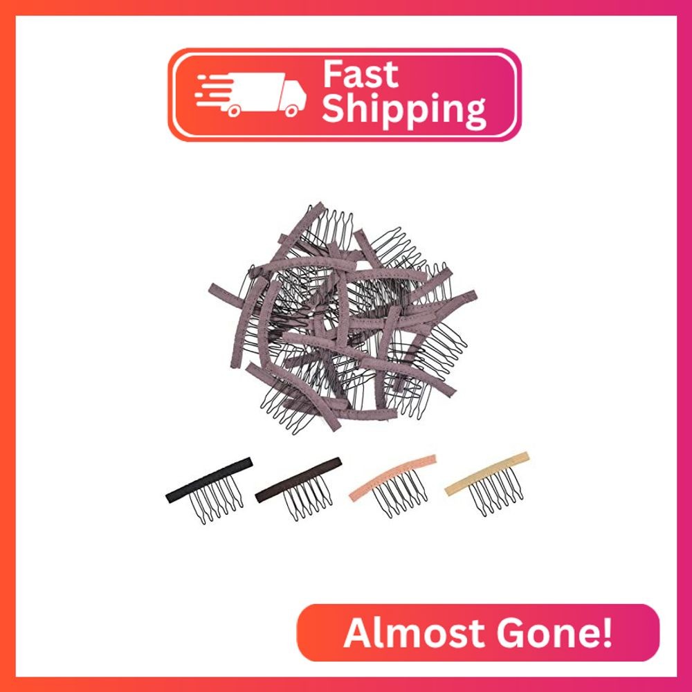 YTBYT 24 Pcs Wig Combs to Secure Wigs 6-Teeth Wig Cap Clips Hair Accessories Too