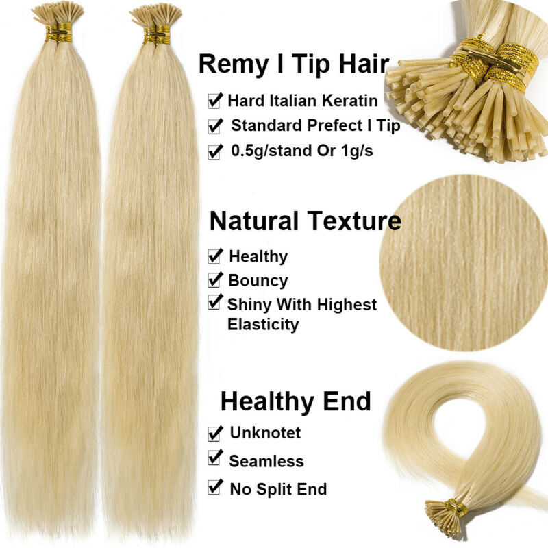 200 Strands I Tip Stick Pre-bonded Keratin 100% Remy Human Hair Extensions THICK