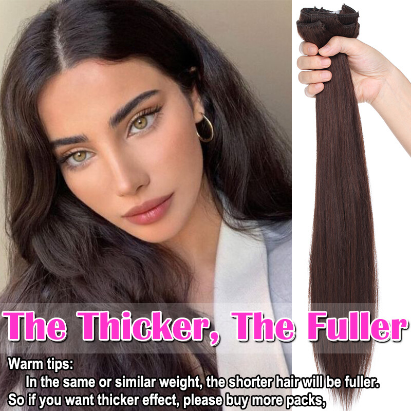 Luxury Clip In 100% Real Remy Human Hair Extensions Extra Thick Double Weft Mix