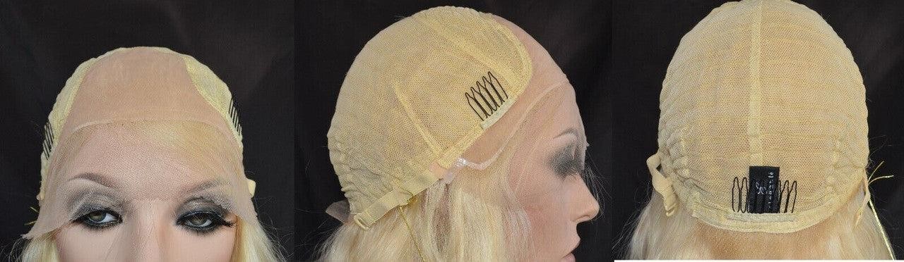 BRAZILIAN Remi Human Hair 4X4 Silk Base Lace Front GOLDEN BLOND 1378