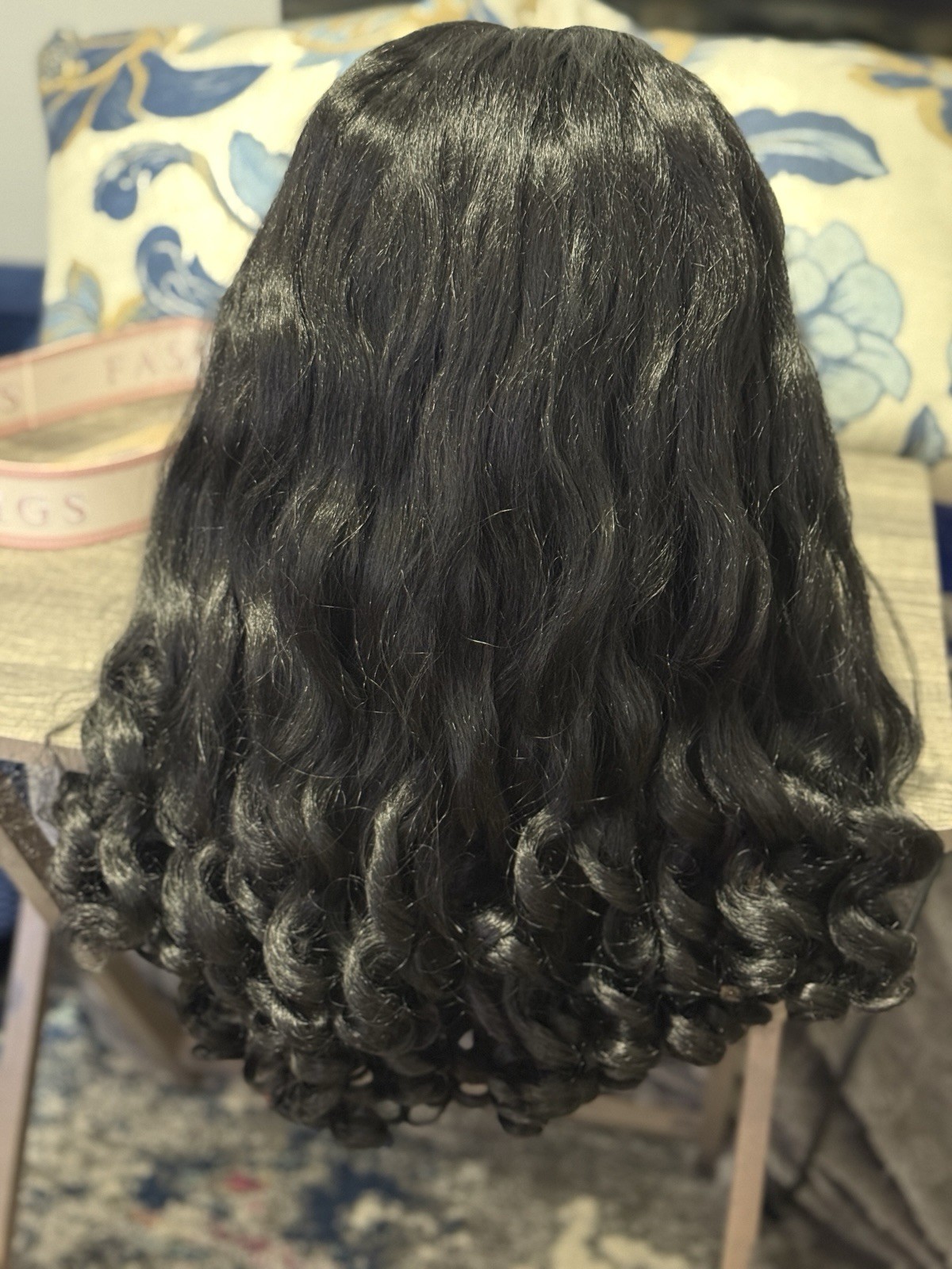 V Part Yaki Curly Wig 22 Inch Glueless Synthetic Half Wig for Black Women