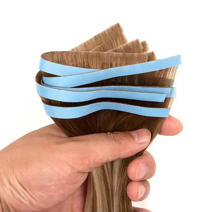 Inject Invisible 100% Full Pu Skin Weft Russian Human Hair Tape Hair Extension