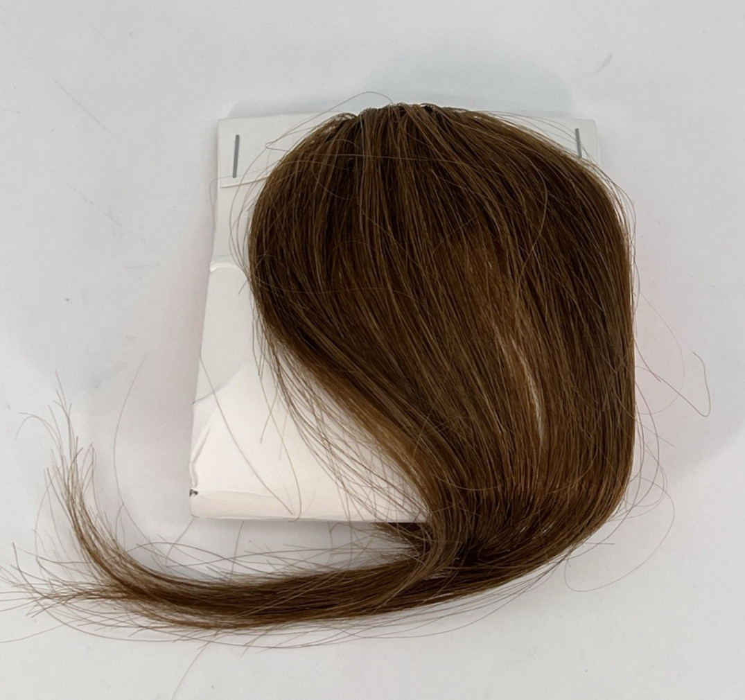 Medium Brown 100% Real Human Hair Clip In Wispy Bangs Hair Topper