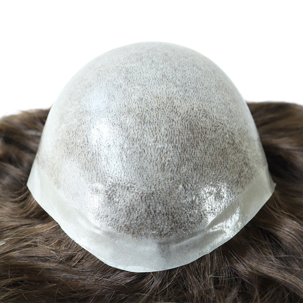 Mens Toupee Human Hair Replacement System Injection Thin Skin Hairpieces 8×10