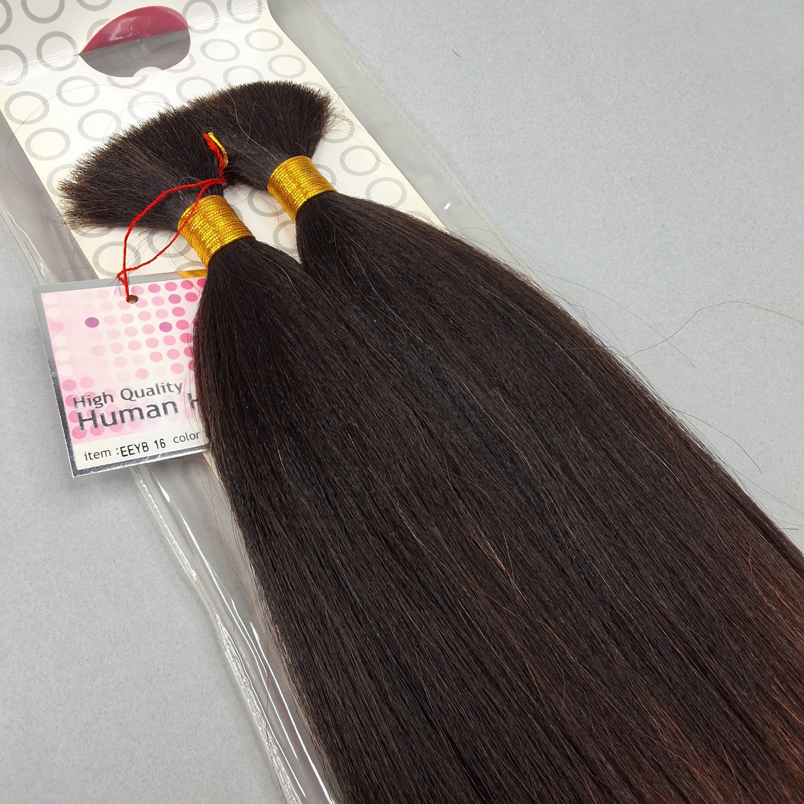 16” Yaki Bulk #T1B/33 Black Root Auburn Straight Micro Braiding Blend Hair