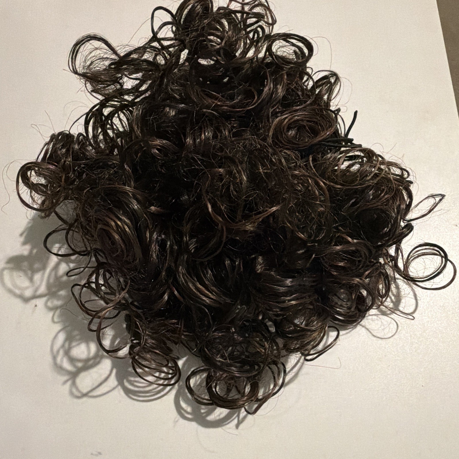 Lone Kalon Clip-In Curly Synthetic Hair Extension Dark Brown 6 in