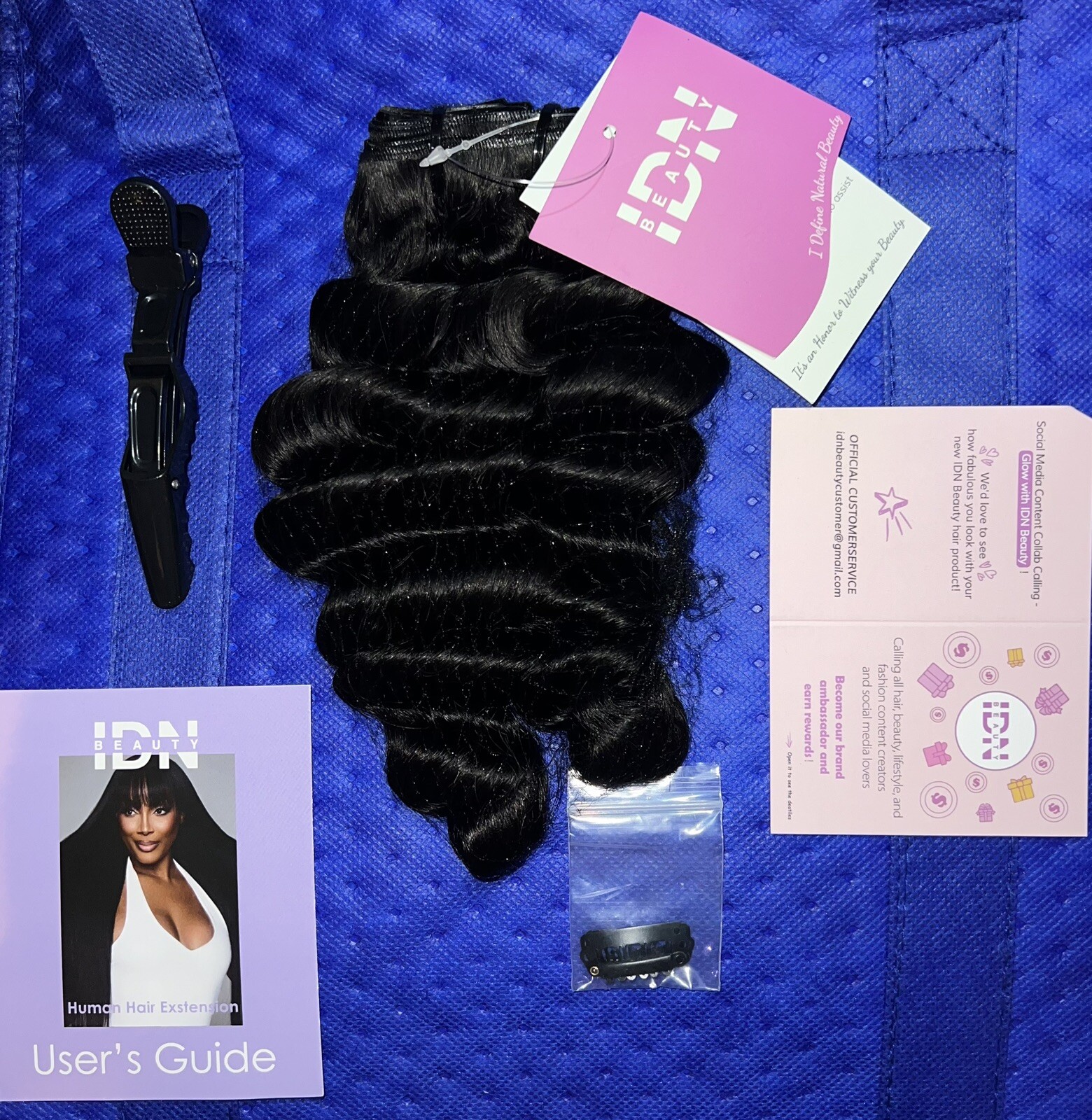IDN BEAUTY Genius Weft Deep Wave HumanHair Clip In Hair Extension 14in 7pcs 100g
