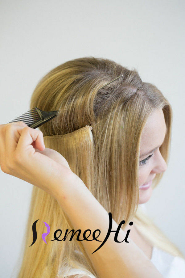 16-30inch Halos Invisible Wire One Piece 100% Human Hair Extensions 100g