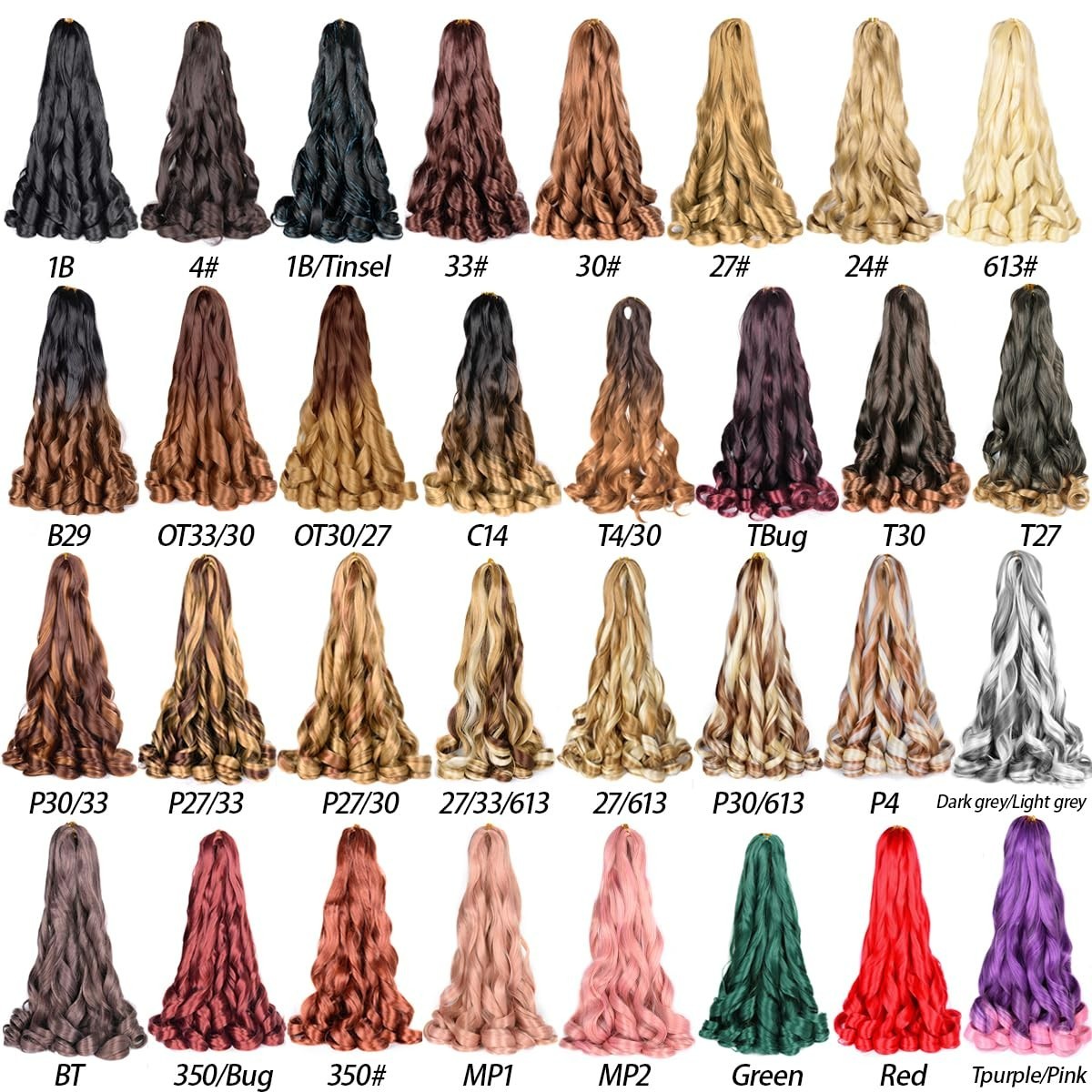 Curly 24-Inch Braiding Hair Extensions – 2 Packs of Tangle-Free French Curl Hair