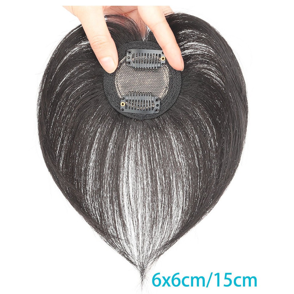 Silk Base Straight Clip In Human Hair Toppers For Loss Thin Hair Replacement
