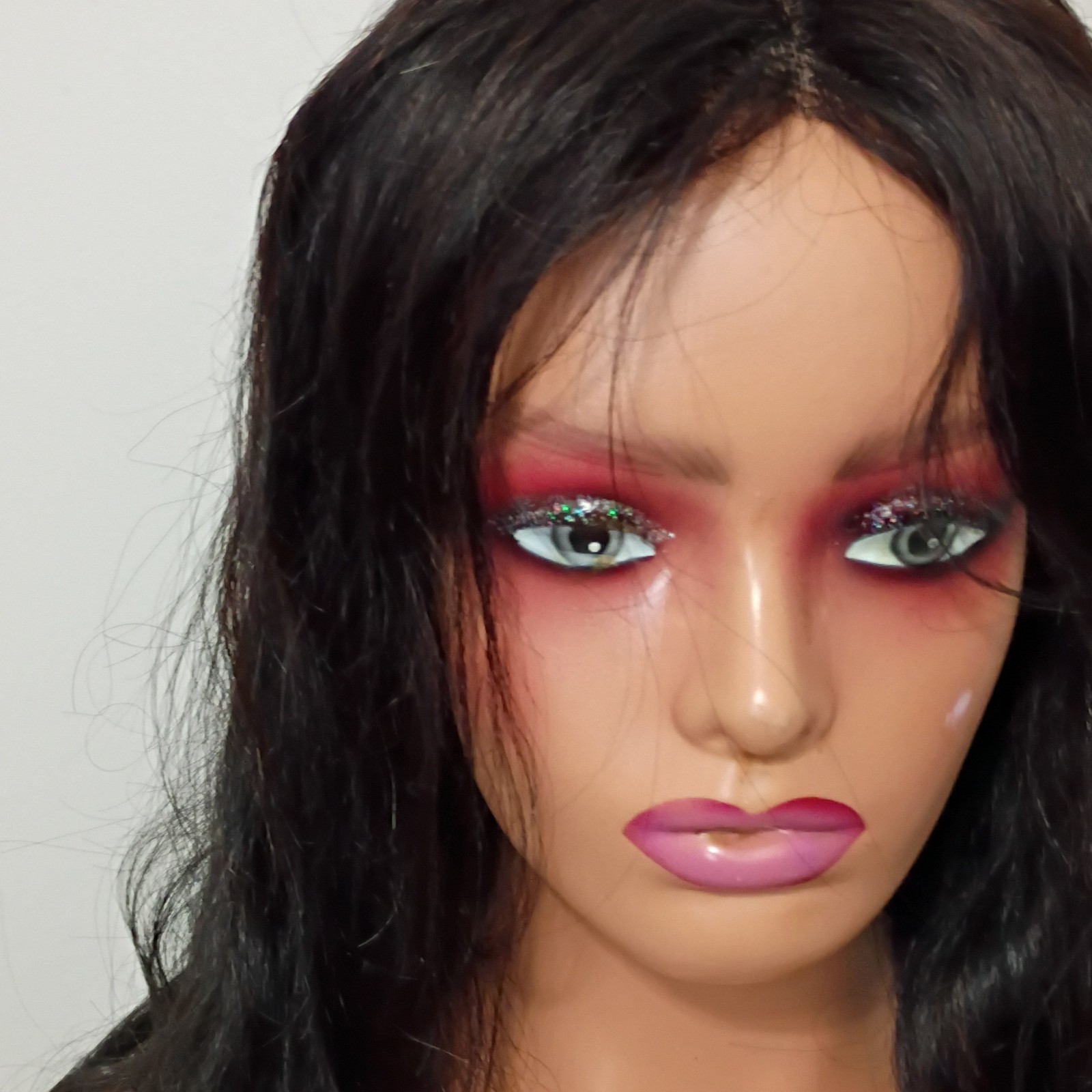 Black Wavy Lace Front Wig Free-Part Synthetic 21-30 in Wear & Go