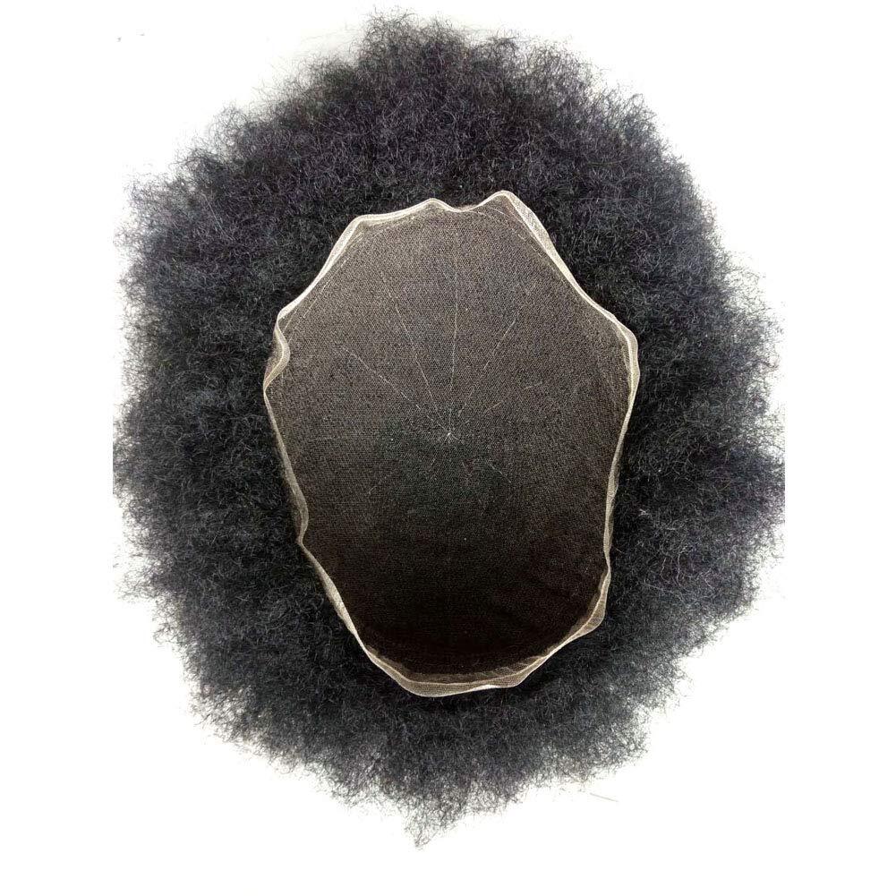 US Afro Curly Weave Mens Toupee HairPiece Full Lace African American Hair Syste