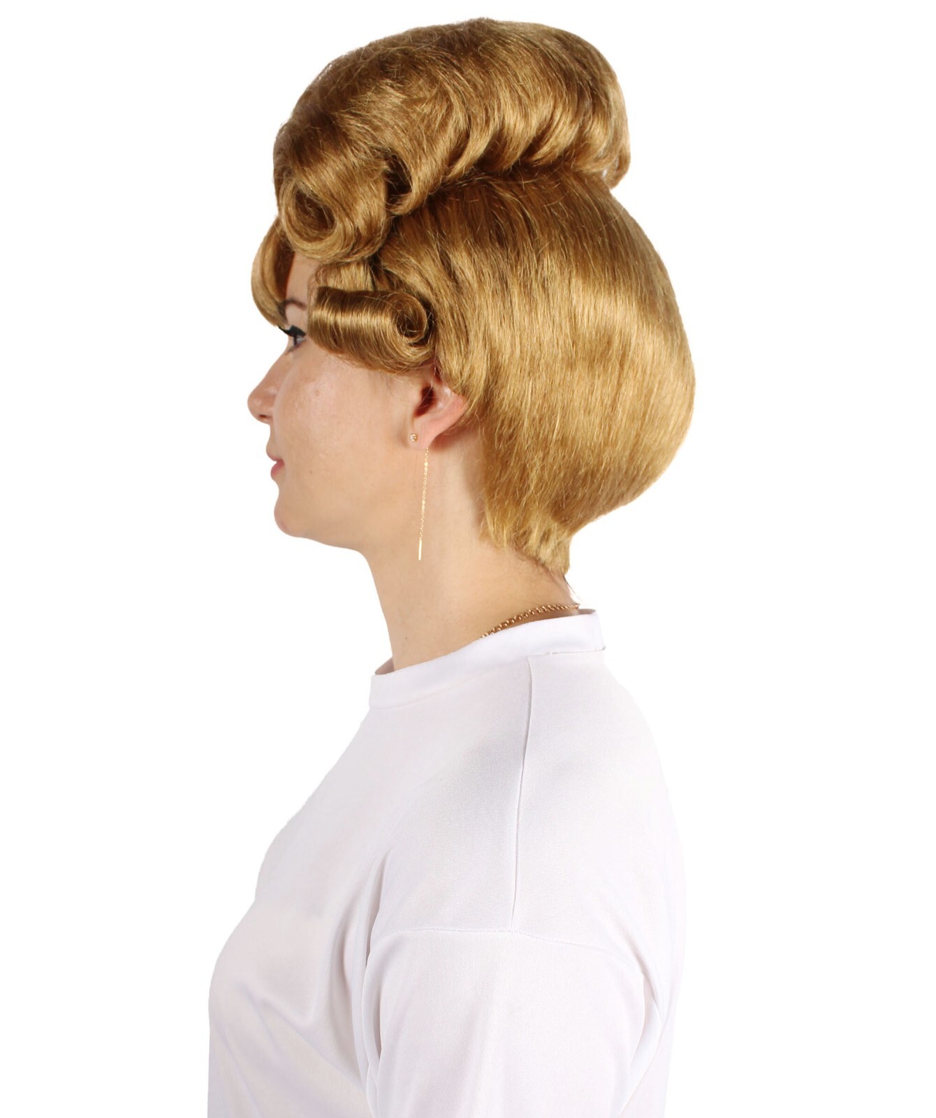 Adult Women’s British Model Blonde Wig, Best for Halloween, Flame-retardant