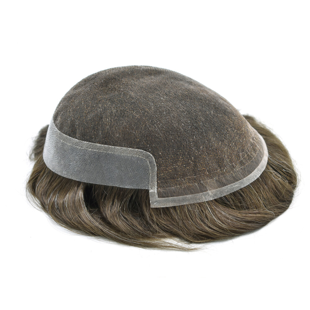Mens Toupee French Lace Front Poly Pu Hairpiece Natural Hair Replacement Systems