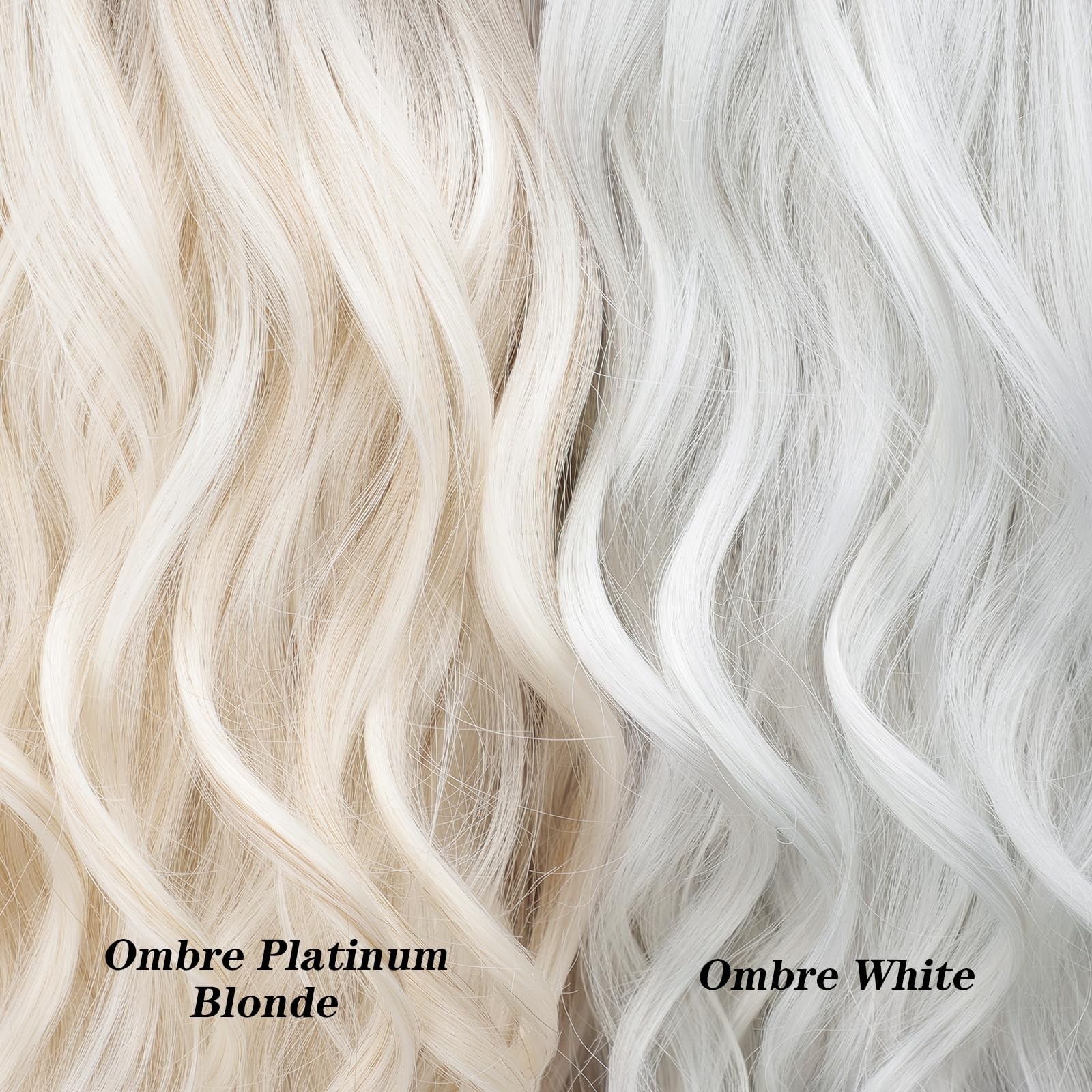 Long Wavy Wigs with Bangs for Women Ombre Wig Synthetic Wavy Hair wigs for bl…