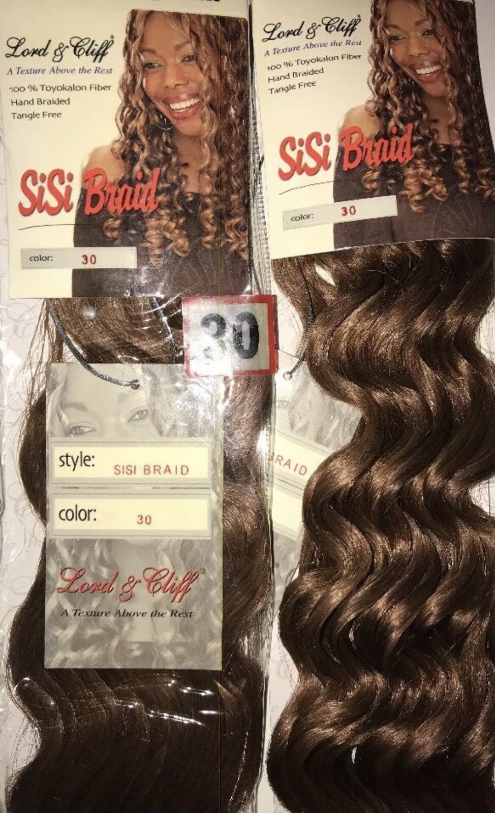Lot Of 4- Lord & Cliff SiSi Braid Wavy Color 30 20” Toyokalon Fiber