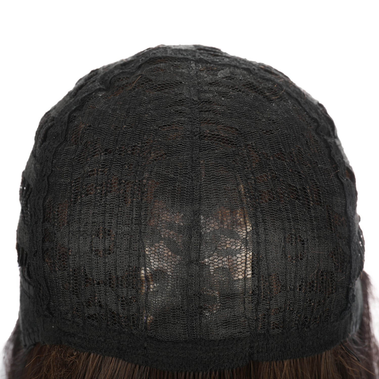 21.65in Brown High Temperature Fiber Hair Wigs With Bangs For Women 100% Density