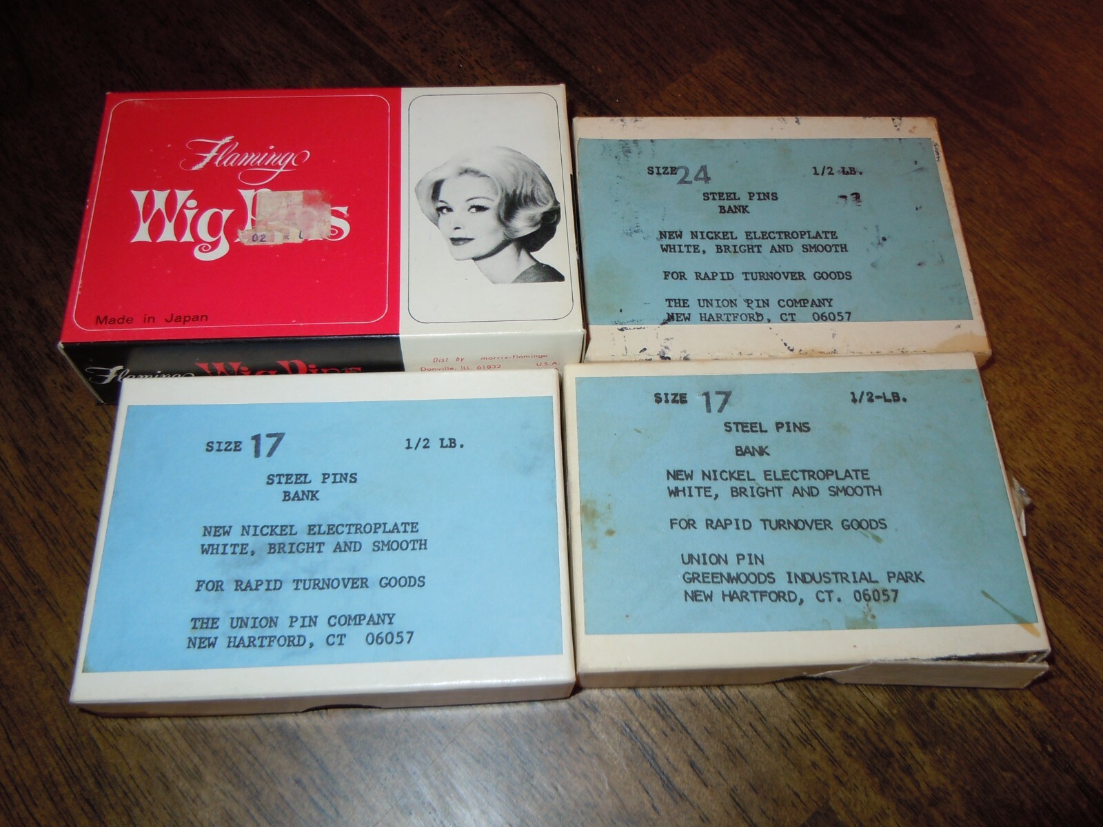 VTG Flamingo T-Pins 2″ Straight Wig Fabric Knitting Sewing Craft & Straight Pins