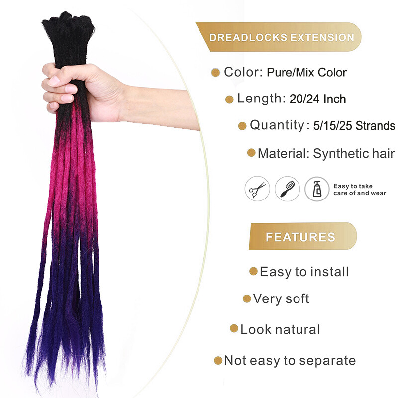 Ombe Dreadlocks Crochet Braid Dreads Locks Reggae Hair Extensions 20″~24″ Blonde