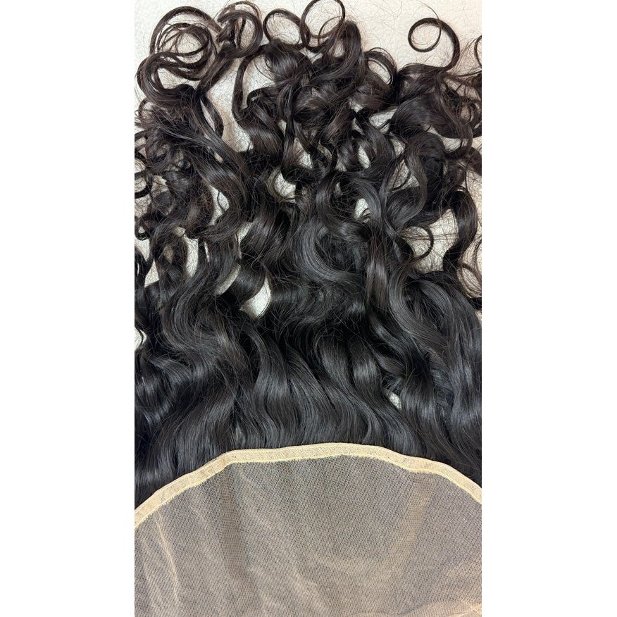 20″ Raw Indian Curly 13*4 Transparent Lace Frontal