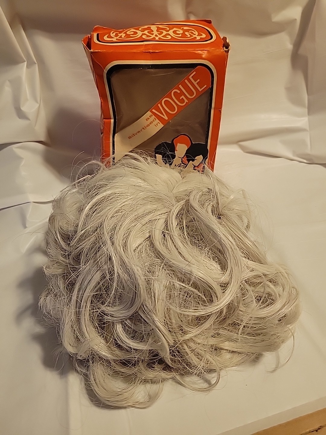 Vintage Brentlon Georgi Short Wavy Original Box White Grt 4 Halloween Old Lady