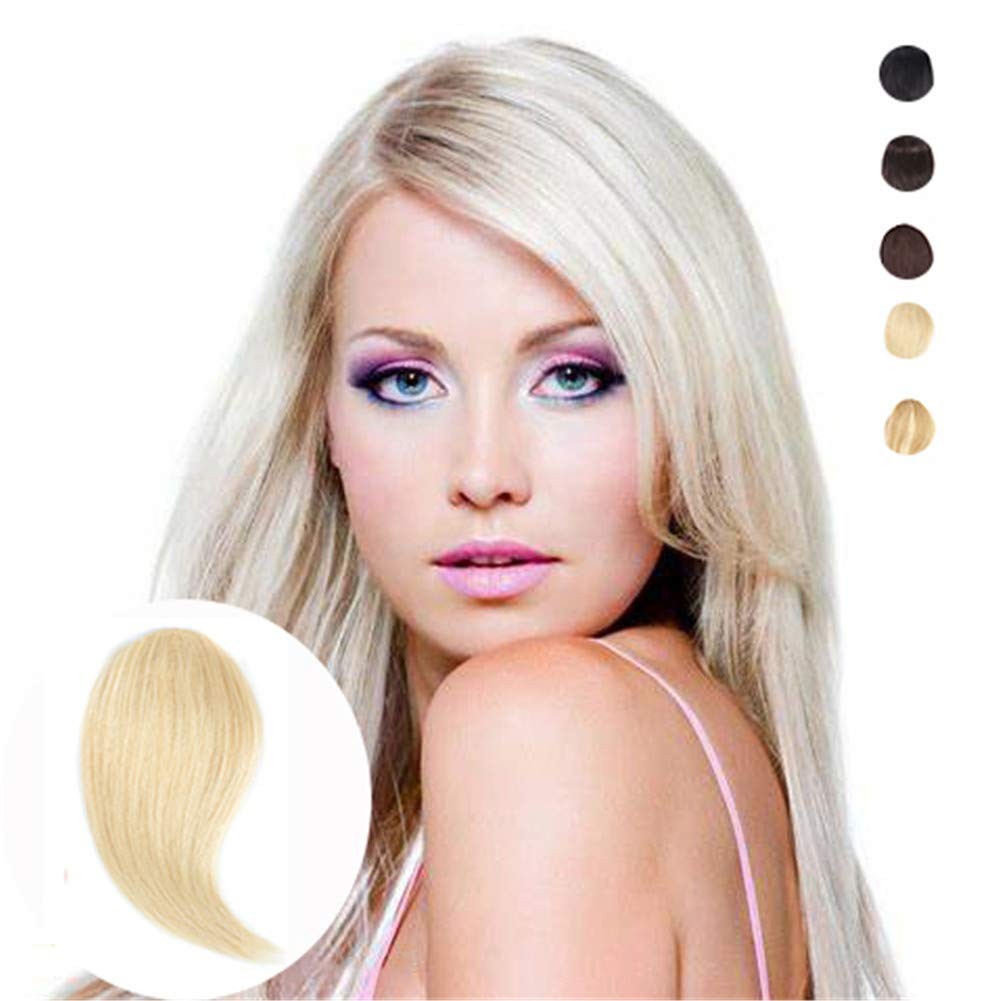 8″ Invisible Side-Swept Hair Bangs Clip In Topper 100% Human Hair Extension