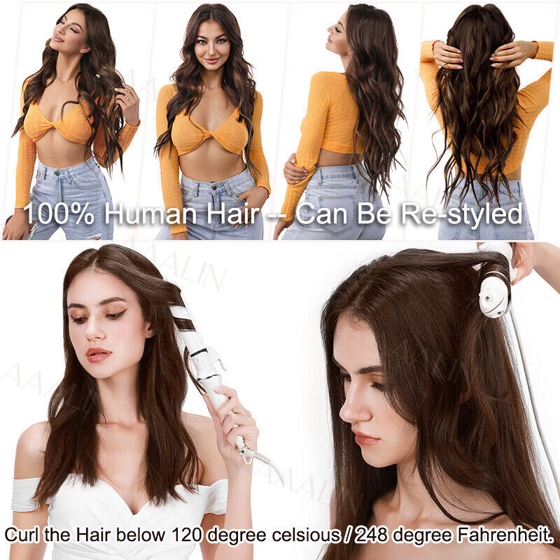 CLEARANCE Clip In 100% Remy Human Hair Extensions Full Head Highlight 16-24″ 9A