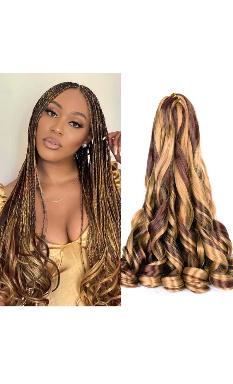 Curly Braiding Hair 8 packs Spanish Curly Braiding Hair P27/33 Bouncy…