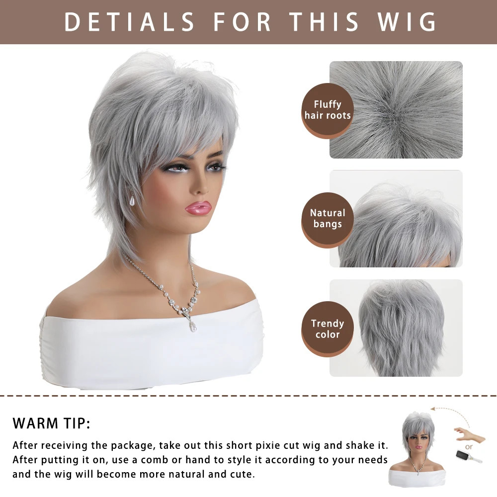 Wavy Layered 12 In Mid Length Women Natural Daily Shag Caples Synthetic Hair Wig