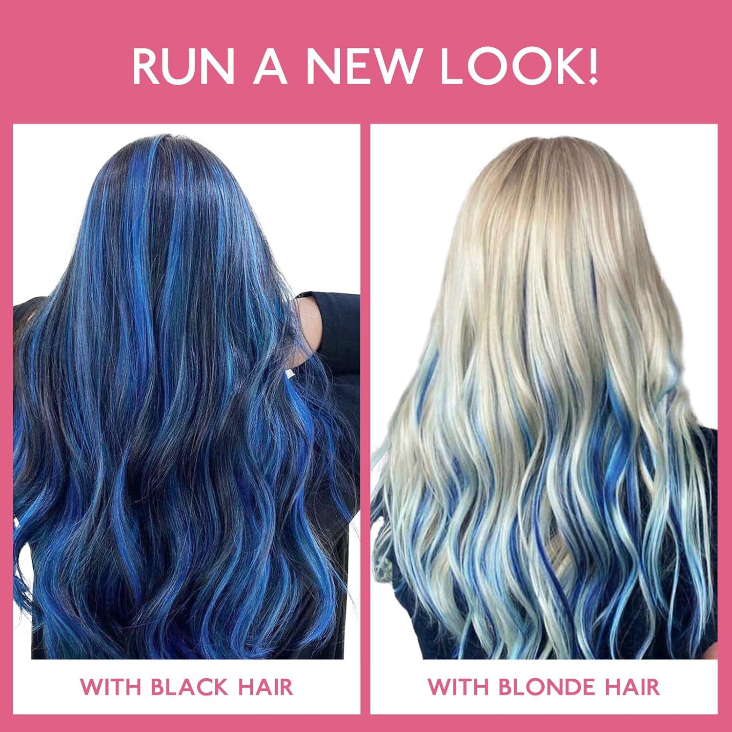 Blue Clip in Hair Extensions Real Human Hair 35G 6Pcs 14 Inch Colored Hair Exten