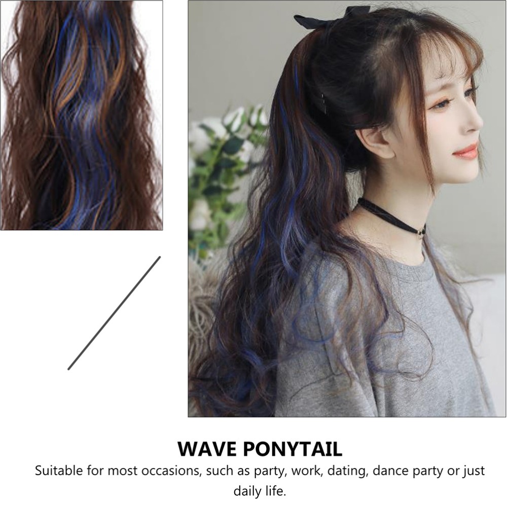 1Pcs Wave Ponytail Extension Clip Reusable Long Wavy Curl Ponytail for Women