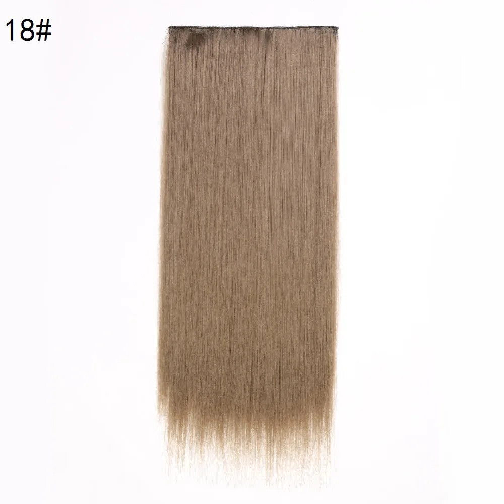 Five-card Clip In Synthetic Long Straight One Piece Hair Extension Seamless Hair