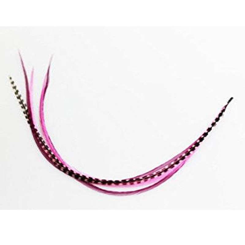 6-11 inch Hot Pink 100% Real Hair 5 Feather Extensions bonded at the tip